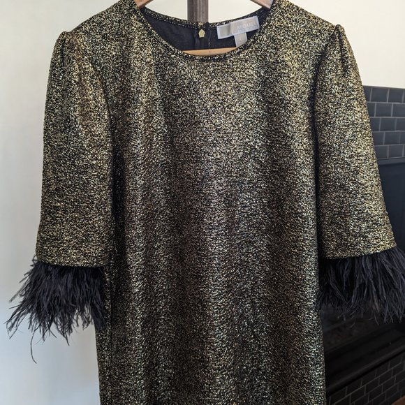 Michael Kors Gold & Feather Sparkle Top s:L - Picture 6 of 8